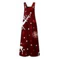 thumbnail image 5 of Women Christmas Outfit Stylish Women's Casual Christmas Print Jumpsuit Featuring Practical Side Pockets For Everyday Comfort And Festive Seasonal Fashion Red M, 5 of 5