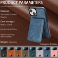 thumbnail image 5 of Compatible with Magsafe 2 in 1 Detachable for iPhone 14 Wallet Case with Card Holder Women Men, Magnetic PU Leather RFID Blocking Flip Kickstand Credit Slots,for iPhone 14, Blue, 5 of 7
