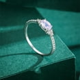 thumbnail image 4 of Womens Oval Ring Sterling Silver Ring Inlaid Crystal Ring Electroplated Fashion Ring Casual Pink Ring Gift for Her Silver Jewelry, 4 of 4