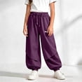 thumbnail image 7 of Bovxnpu Unisex Girls Casual Athletic Pants Kids Girls High Waist Drawstring Jogger Wide Leg Pants Bottoms, 7 of 7