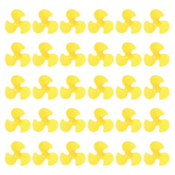 Uxcell 2mm DC Motor Shaft Propeller, 30mm Fan Shape 3-blade Plastic Round Propellers for DIY Model Airplane Science Education Toys Motor RC Boat Micro (Yellow, Pack of 30)