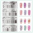 thumbnail image 3 of Juego de 4 placas de estampado de uñas con diseños de primavera, verano, otoño e invierno. Plantillas de arte para uñas. Placas de acero inoxidable con imágenes., 3 of 7