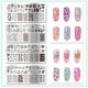thumbnail image 3 of Juego de 4 placas de estampado de uñas con diseños de primavera, verano, otoño e invierno. Plantillas de arte para uñas. Placas de acero inoxidable con imágenes., 3 of 7