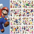 thumbnail image 2 of Juego Super Mario Bros Dibujos Animados Tatuaje Temporal Pegatina Juguetes Luigi Yoshi Bowser Princesa Burro Kong Hongo Figura, 2 of 4