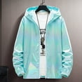 thumbnail image 2 of Youmylove Mens Trench Coat Fall Winter Overcoat Fashion Simple Colorful Gradient Bright Surface Pocket Cardigan Zipper Sweater Jacket Fashionable Winter Overcoat With Pockets, 2 of 4