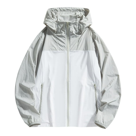 Yghzkop Mens and Womens Sun Protection Hooded Jacket UPF 50 Fishing Outdoor Sports Coat Breathable Quick Dry Windbreaker Lightweight Hiking Travel Rain Shell
