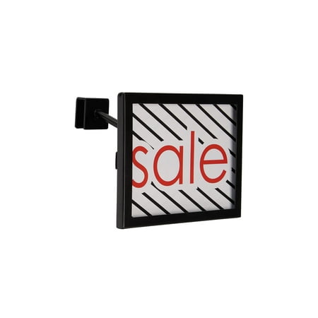 Rectangular Black Faceout Sign Holder for Dimensional Hangrail - Holds 7"W x 5 ½"H signs - Set of 2