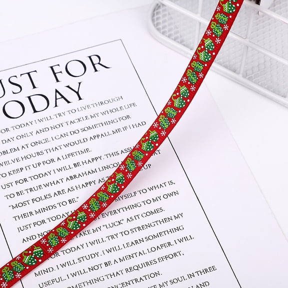 100 Yards Christmas Ribbon,1cm Wide Printed Christmas Grosgrain Ribbon, Holiday Festival Satin Ribbon for Gift Wrapping Bows Making Xmas DIY Crafts Decoration
