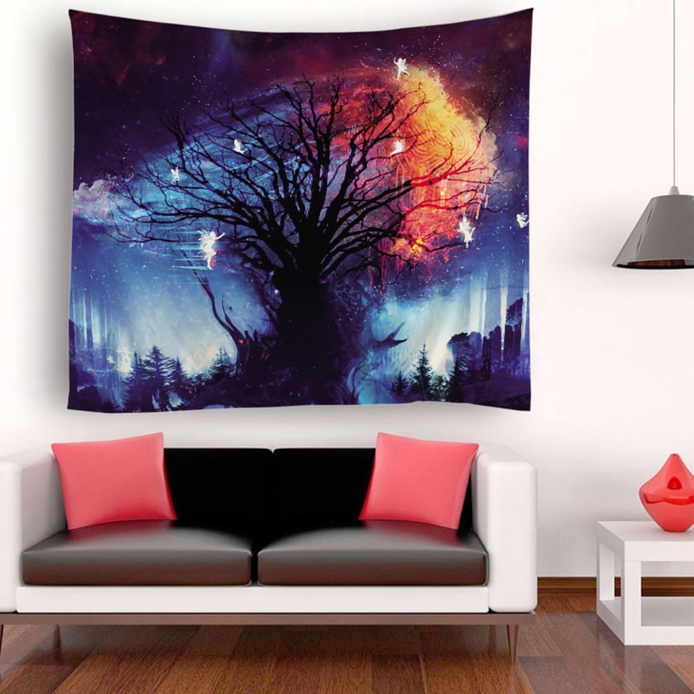 Unicorn Galaxy Stars Universe Tapestry Wall Hanging Living Room Bedroom Dorm LB 