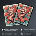 thumbnail image 3 of Fantasy Dragon Red Blue Ornate Mythical 2024 Chinese Year Of The Dragon Large Wall Art Poster Print Thick Paper 18X24 Inch, 3 of 5