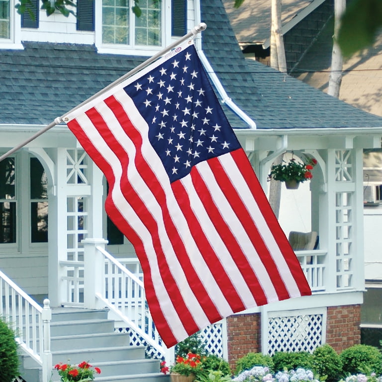 American Nylon Flag with Sewn Stripes and Embroidered Stars by