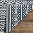 thumbnail image 4 of SAFAVIEH Montauk Randall Geometric Striped Cotton Area Rug, Ivory/Navy, 9' x 12', 4 of 6