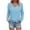 Light Blue, variant on Horkkom Long Sleeve Shirts for Women Solid Color V Neck T Shirts Casual Loose Basic Tees L