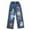 Blue, variant on Vividxx Pants For Kids Girls's Bowknot Jeans Wide Leg Flare Cargo Jeans Boot Cut Bottom Denim Pants Baggy Blue Jeans For Girls 4-5 Years