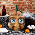 thumbnail image 3 of Statue de Citrouille d'Halloween avec Expression Tête de Citrouille en Résine Sculpture Décoration de Bureau Intérieur Extérieur, 3 of 7