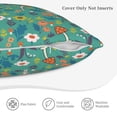 thumbnail image 5 of Bingfone Mushrooms and Flowers Linen Throw Pillow Covers Cushion Case Pocket Button Vintage Farmhouse Pillowcase-16"x16", 5 of 9