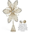 thumbnail image 3 of Ornativity Jewel Flower Tree Topper - Gold Glitter Sparkling Metal Wire Star Flower Topper with Sparkly Gem Finish Christmas Tree Top Ornament Decoration, 3 of 8