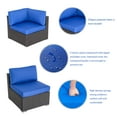 thumbnail image 5 of Kinbor 7pcs Outdoor Patio Furniture Sectional Pe Rattan Wicker Rattan Sofa Set with Navy Blue Cushions, 5 of 6