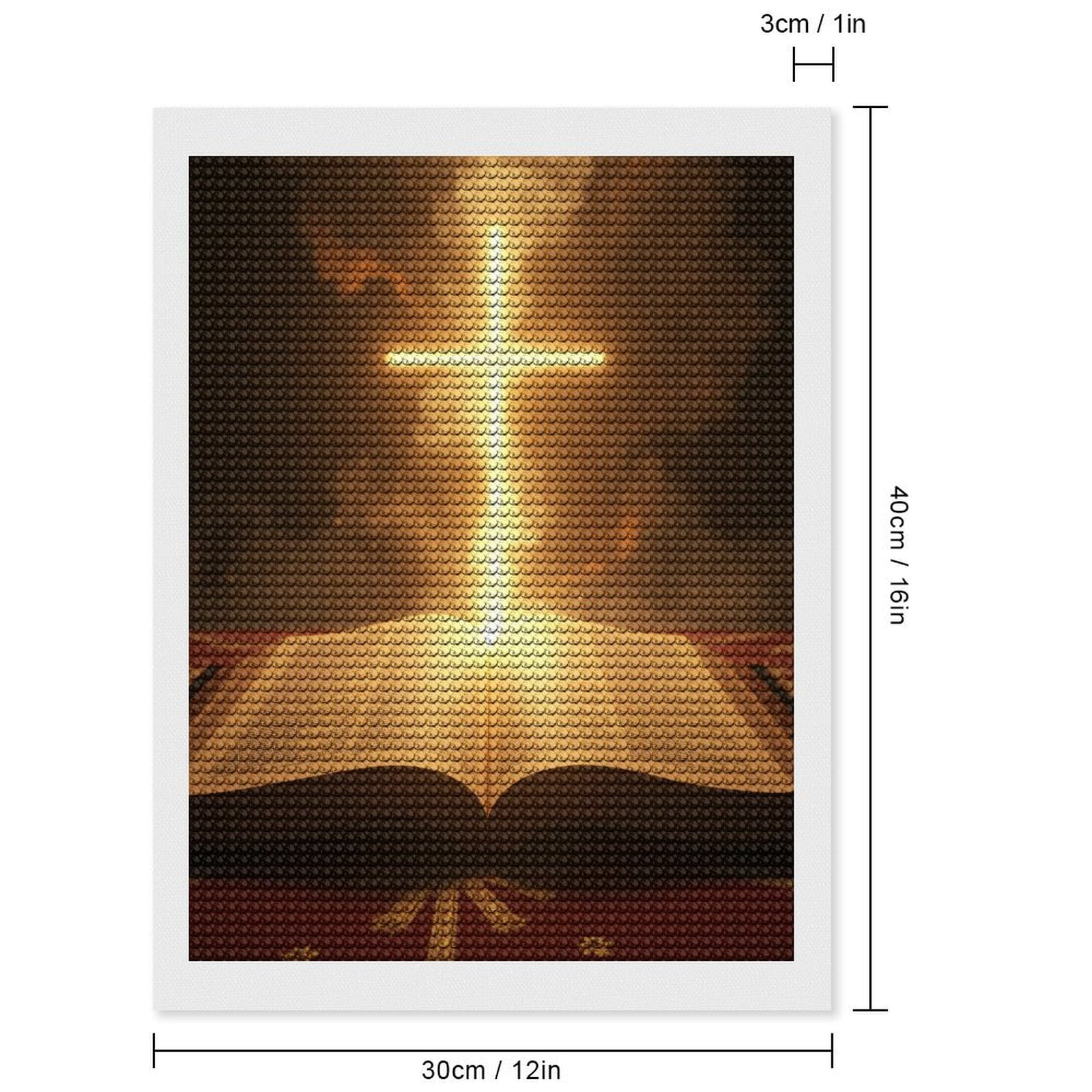 Diamond Art Kits for Adults - Illuminated Glowing Cross 5d Diamond Painting for Adults, Diamond Art for Adults Beginners, Frameless Diamond Painting Kits for Adults for Home Wall Decor