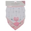 Buttons and Stitches 2 Pack Girls Bandana Bib with Heart and Arrow Print