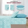 thumbnail image 3 of Lux Decor 4-Piece Twin Bed Sheet Sets – Ultra-Soft Microfiber, Paisley Print, Upto 16" Deep Pocket Fitted Sheet, Flat Sheet & 2 Pillowcases, Blue, 3 of 10