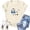 Beige, variant on T Shirts For Women Crew Neck Duck Print Casual Short Sleeve Top Business Work Blouses