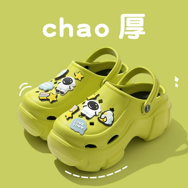 Sandalias de verano para mujer, zuecos de dibujos animados, con agujeros, para jardín, estudiantes y niñas, novedad de 2023 Qiuyongming unisex