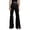 Black, variant on Womens Split Hem Legging Workout High Waist Mini Flared Leggings Casual Workout Gym Yoga Pants