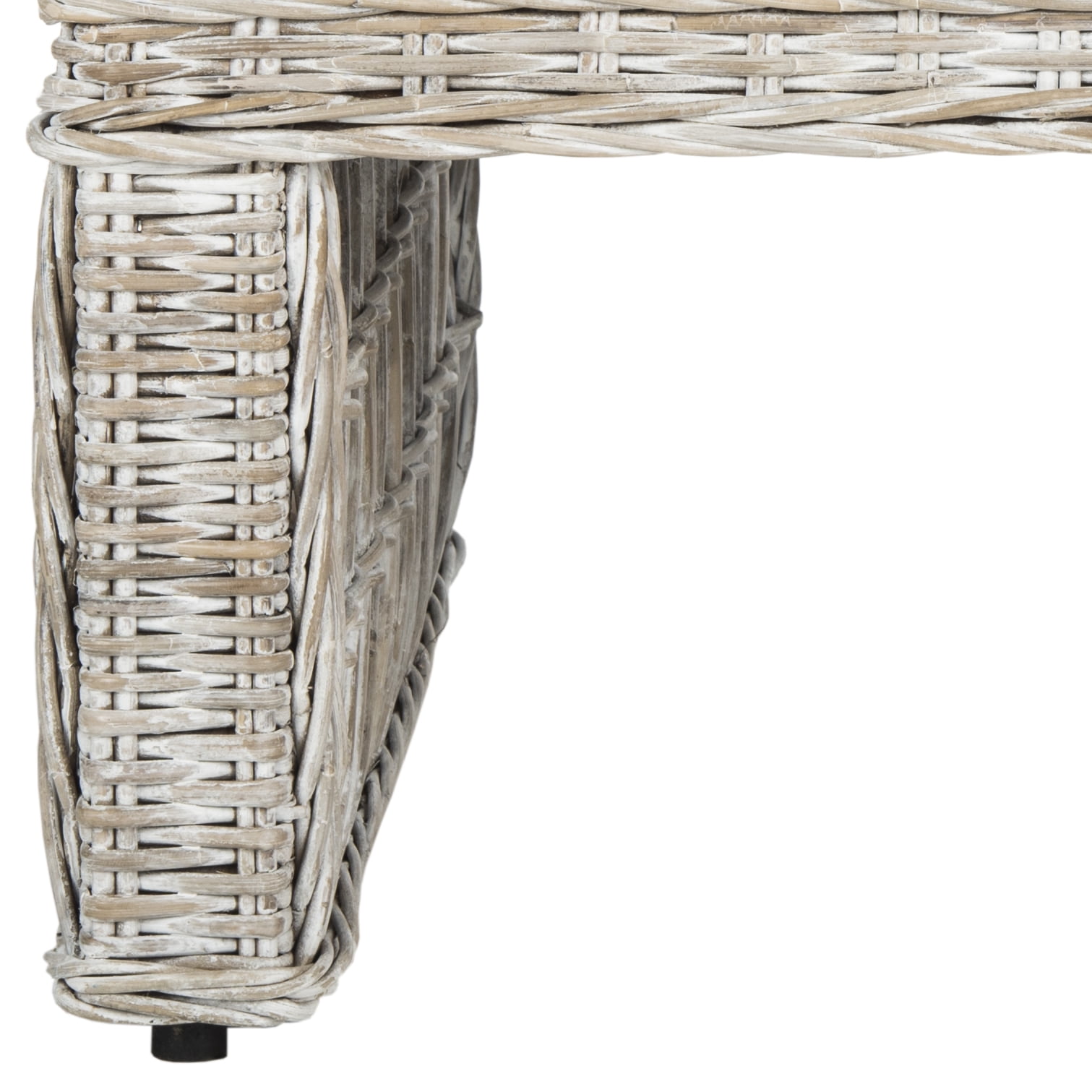 SAFAVIEH Shila Nautical Wicker Coffee Table, White Wash