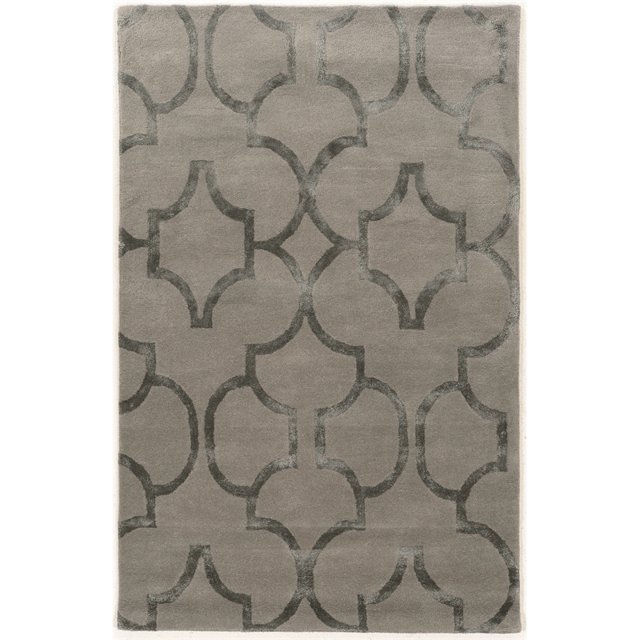 Linon Aspire Geo Hand Tufted Wool 2'x3' Rug in Gray