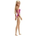 thumbnail image 5 of Barbie Beach Doll in Pink Checkered Swimsuit with Straight Blonde Hair, 5 of 7