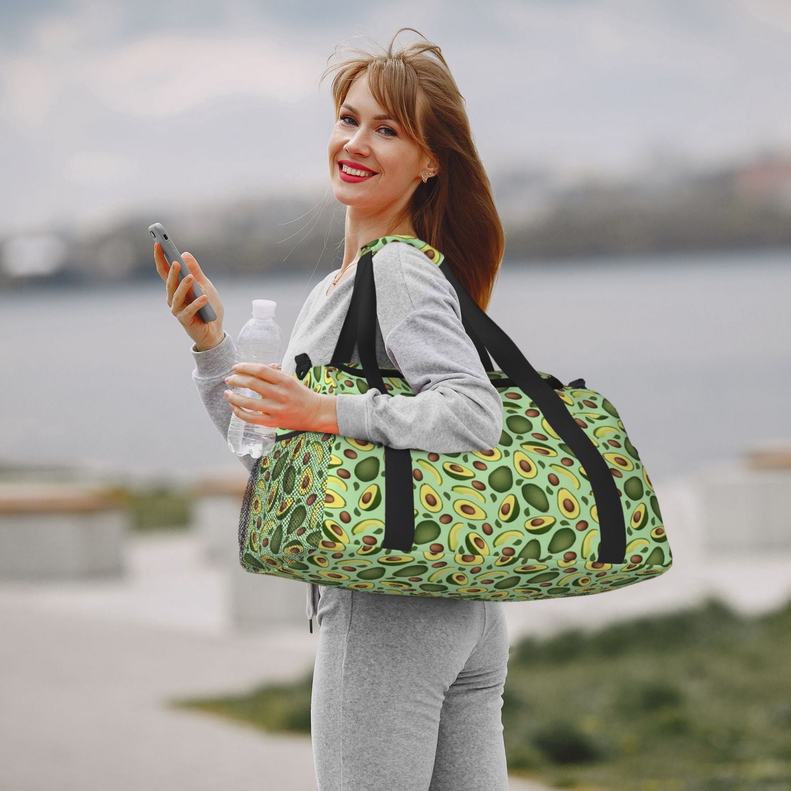 Fuzoiu Avocado With Seeds Print Travel Duffle Bag,Carry On Tote Bags,Duffel Bag,Sport Gym Bag, Hospital Bag for Labor and Delivery, Overnight Bag,Luggage Bag