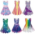 thumbnail image 4 of KYAIGUO Kids Girls Sleeveless Princess Dresses Toddler Summer Birthday Sundress Swing Dresses for 4-13 Years Old, 4 of 9