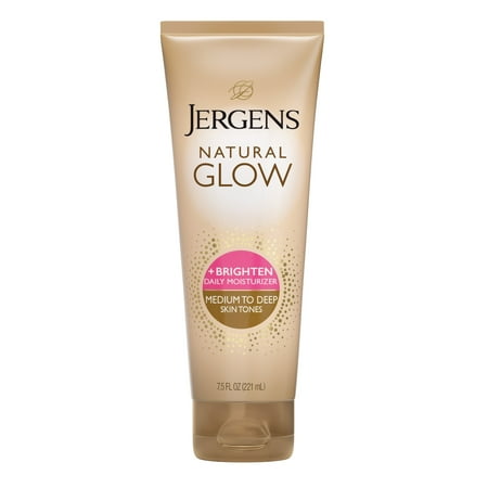 Jergens Natural Glow Daily Moisturizer Lotion, Medium to Deep Skin, Self Tanner, 7.5 fl oz