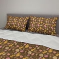 thumbnail image 2 of Autumn Comforter & Sham Bedding Set, Colorful Seasonal Elements Leaves Fall down Oak Acorn Maple Leaf Print, 3 pcs Duvet Set Microfiber Filling Quilt, 5 Sizes, Umber and Pale Orange, by Ambesonne, 2 of 4