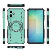 For Samsung Galaxy A06 Magnetic Phone Case,Military-Grade Drop Protection,Compatible with Mag-Safe,Heavy Duty Tough Rugged Shockproof Dropproof Grip Armored Slim Phone Case Cover,Green