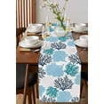 thumbnail image 2 of Navy Blue Coastal Table Runner Turquoise Coral Ocean Modern Sea Tablerunners 13 x 36 Inch, Table Decorations Tabletop Scarf for Summer Gathering Holiday Farmhouse Kitchen Dining Decor, 2 of 6