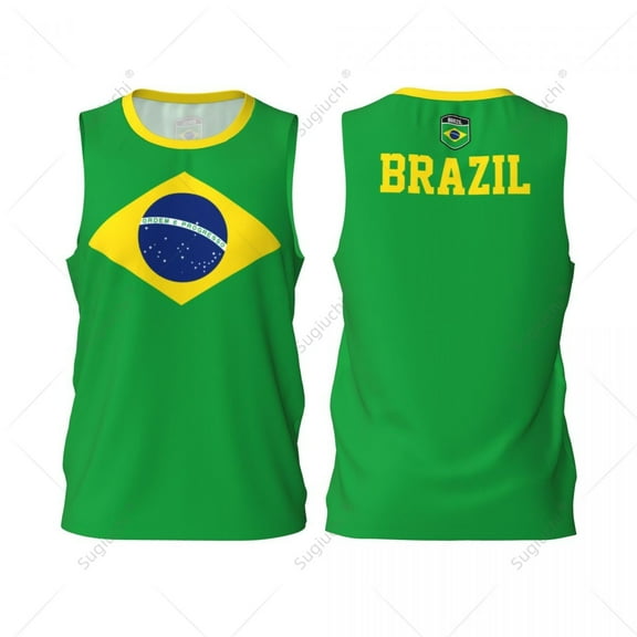Brazil Flag Men Basketball Sports Jersey Running Fitness Multifunction Sleeveless tshirt Exclusive Custom Name Nunber