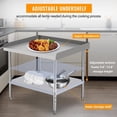 thumbnail image 5 of TROPOW Stainless Steel Grill Stand Table, NSF Certified, 400 lbs Capacity, Adjustable Legs, 3-Sided 2" Edge Baffle for Kitchen, Restaurant, Hotel, 5 of 5