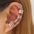 thumbnail image 3 of Vintage Color Leaves Ear Cuff Black Non-Piercing Ear Clips Fake Cartilage Earrings Clip Earrings For Women Men Jewelry, 3 of 6