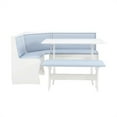 thumbnail image 3 of Linon Sanford Wood Blue Stripe Storage Dining Nook in White, 3 of 28