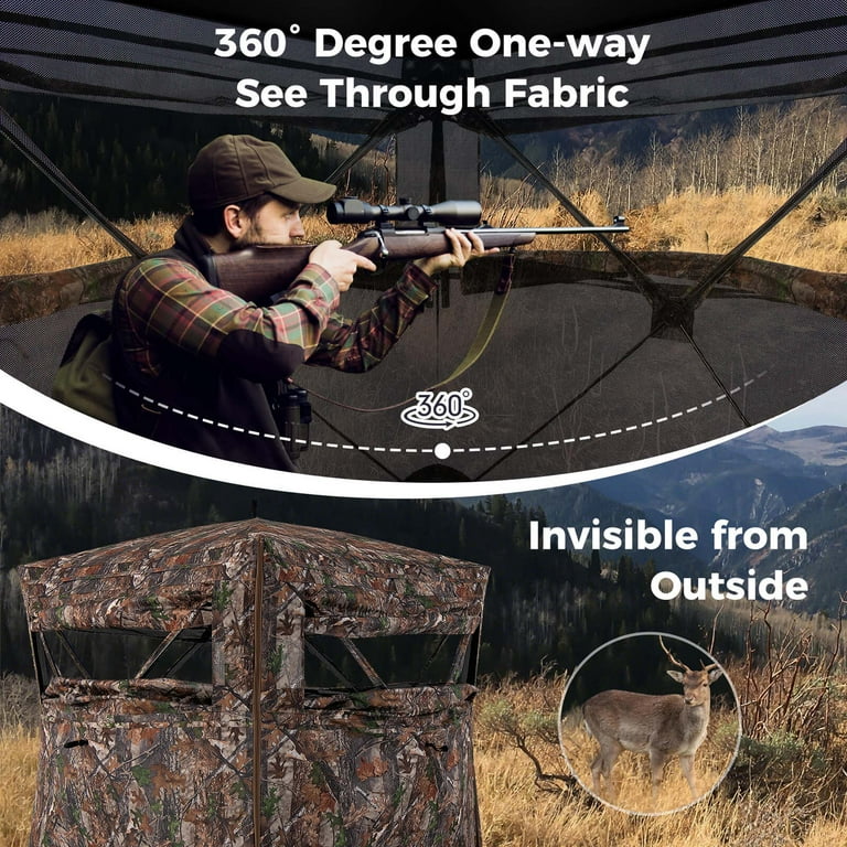 Costway 360 Degree One-Way See-Through Hunting Blind with Full