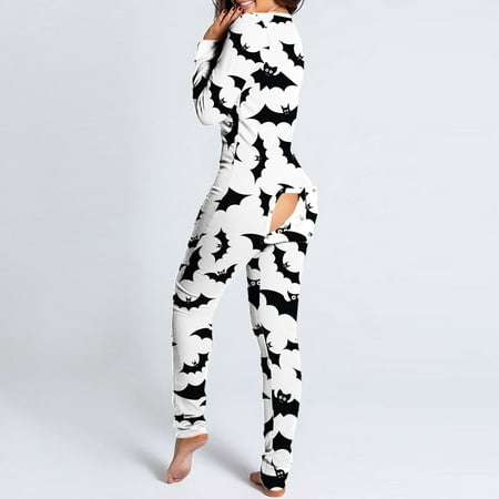 

Aayomet Womens Jumpsuits Blouses for Women Print Button Down V Neck Romper Sleepwear White L