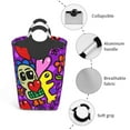 thumbnail image 2 of DouZhe 50L Rectangular Laundry Basket, Doodle Skull Flowers Prints Waterproof Foldable Laundry Hamper with Aluminum Handles, 2 of 6