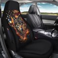 thumbnail image 7 of Chririnla Full Wrap Car Seat Cover for Automobile Polyester Stretchy Fit Car Seat Covers for Front Seats, Flaming Wolf with American Flag Pattern, 7 of 7