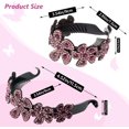 thumbnail image 2 of HAHDAXIA 2 Pcs Porte-Queue de Cheval Fleur en Strass Torsadé Gaine Chignon Femmes Pinces à Cheveux Griffe, Rouge Vin+multicolore, 2 of 6