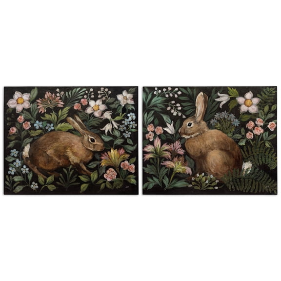 Stupell Industries Flora And Fauna Garden 2 Piece Canvas Wall Art Set design by Julia Purinton, 16 x 20