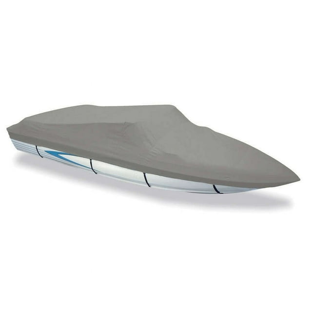 Carver Housse de Bateau 71017F-10 Utilisée pour le Rangement; Protection Imperméable/uv/résistante à la Moisissure; Gris Brume; Poly-Flex II Polyester de Qualité Marine; avec Sangles d'Attachement/housse de Moteur Robustes