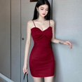 thumbnail image 3 of Women‘s Sleeveless Spaghetti Strap Tank Bodycon Tight Mini Club Party Dress, 3 of 5