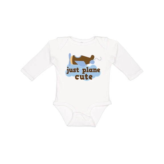 Inktastic Airplane Just Plane Cute Boys Long Sleeve Baby Bodysuit